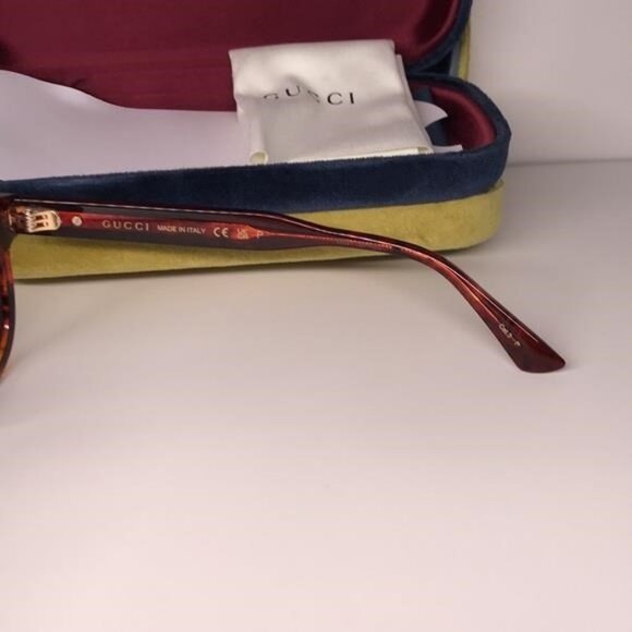 Gucci GG0825S 005 49 Havana Grey Round Sunglasses | New Authentic - Picture 5 of 15